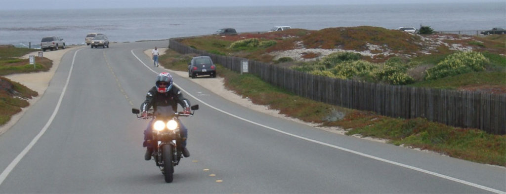 Riding the Triumph Speed Triple 955i along the pacific coast highway