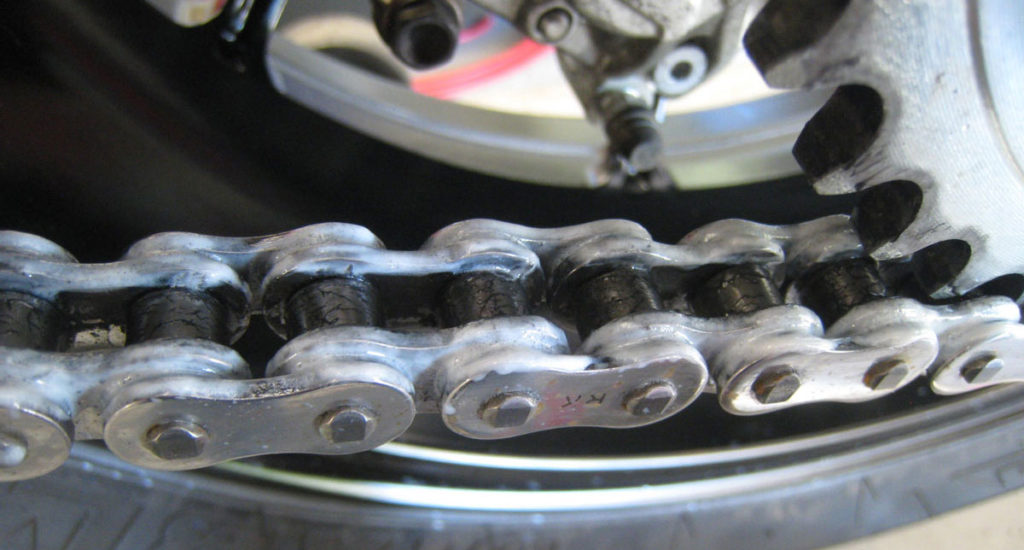 grease on motorcycle chain